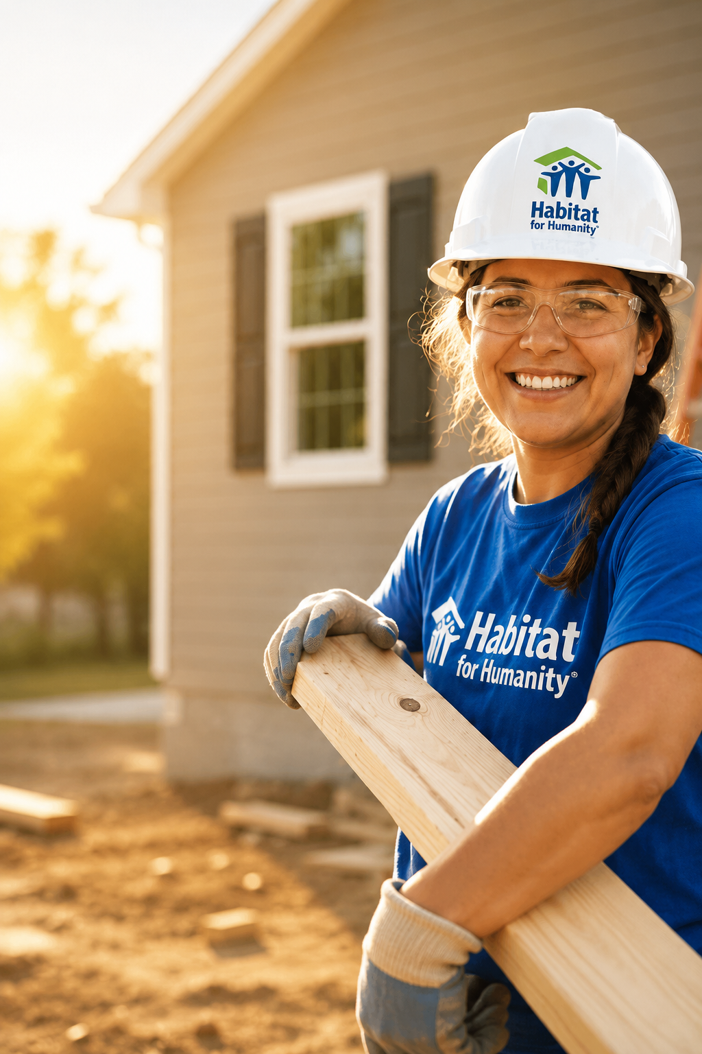 Habitat for Humanity Abilene volunteer smiling on site